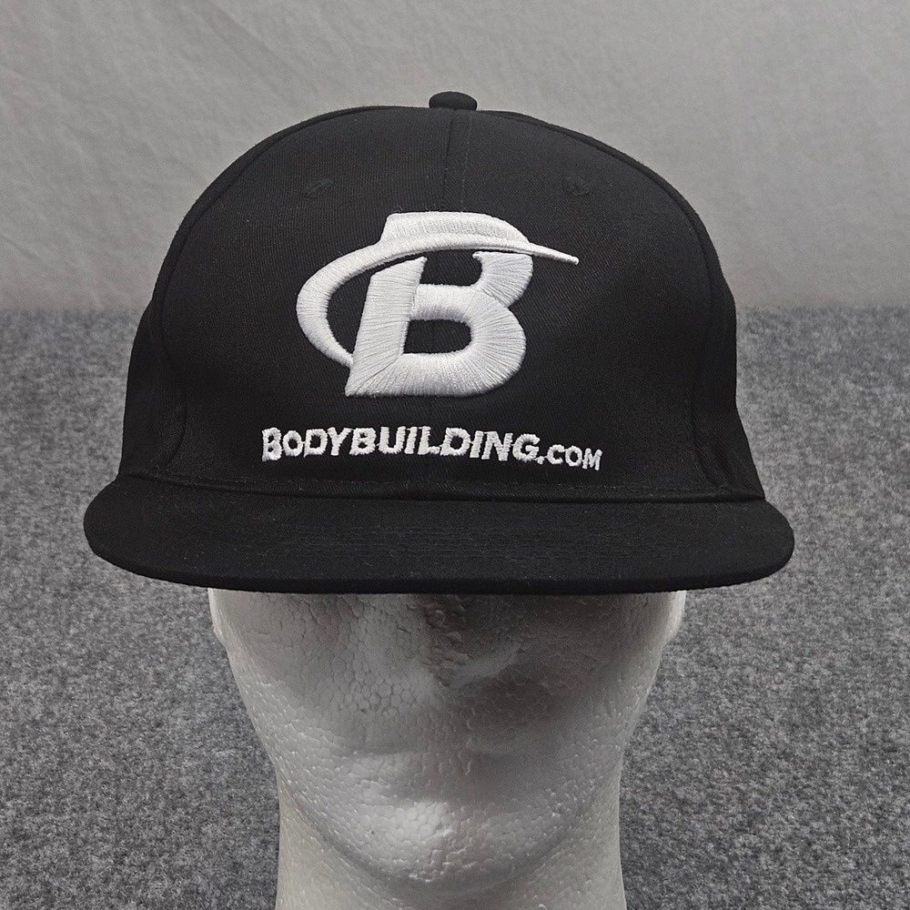 Bodybuilding.com Hat Black Snapback Strength Training Muscles Gym Fitness Cap